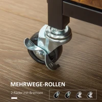 HOMCOM Wózek kuchenny 1 Styl przemysłowy 1 Regał 1 Szafa 4 Rolki 90 cm x 40 cm x 90 cm Czarny + Brąz(m-5)