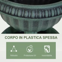 Outsunny Fioriera su 3 Livelli con Forma a Fontana, Design Vintage e Salvaspazio, Colore: Verde Antico, Ф43 x 98.5 cm(m-5)