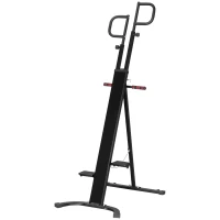 HOMCOM Vertical Climber con Monitor LCD e Altezza Regolabile, Arrampicatore in Acciaio e ABS, 100x60x175-195 cm, Nero(m-1)