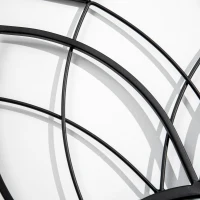 HOMCOM Okrągłe Lustro z motywami kwiatowymi 79 cm x 79 cm x 0,4 cm Szkło lustrzane Metal Drewno MDF Czarne(m-5)