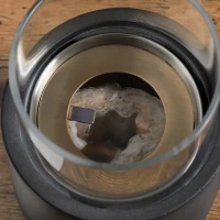 HOMCOM Camino a Bioetanolo da Tavolo con Serbatoio da 0.4L, 12x12x19cm, Grigio Scuro(m-8)