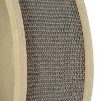 PawHut Katzenlaufrad für Kitten und kleine Katzen, Kratzbaum, inkl. Teppich, 60 cm  x 29 cm x 77 cm, Natur + Grau(m-8)