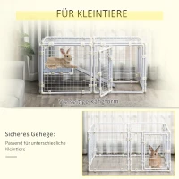 Wybieg dla małych zwierząt z opaskami kablowymi Stal PE biały Pawhut(m-5)