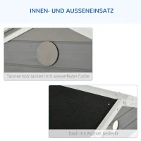 PawHut Voliere Vogelvoliere aus Holz, Vogelkäfig mit 4 Sitzstangen, Stahlgittern, 2 Türen, Vogelhaus für Sittiche, Finken, Stahl, Grau, 112 x 68 x 154 cm(m-7)