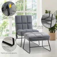 HOMCOM Fauteuil relax massant avec Repose-Pieds Fauteuil de salon rembourré en Tissu Aspect Velours - télécommande - Pieds en Acier(m-4)