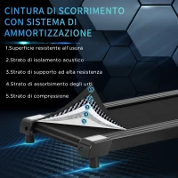 HOMCOM Tapis Roulant Elettrico Pieghevole 500W con 3 Programmi e Monitor LCD per Allenamento a Casa o in Ufficio(m-8)