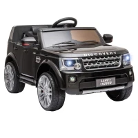 HOMCOM Coche Eléctrico para Niños de +3 Años Landrover con Licencia Control Remoto Batería 12V y 2 Motores Velocidad de 3-5 km/h 102,5x69x55,4 cm Negro(m-1)