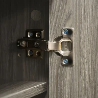 HOMCOM Aparador de Salón Mueble Estrecho con 2 Puertas y Estante de Almacenaje para Entrada Pasillo 76x34x76,5 cm Gris(m-8)