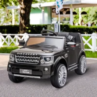 HOMCOM Coche Eléctrico para Niños de +3 Años Landrover con Licencia Control Remoto Batería 12V y 2 Motores Velocidad de 3-5 km/h 102,5x69x55,4 cm Negro(m-2)