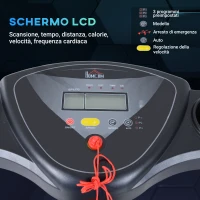 HOMCOM Tapis Roulant Elettrico con Schermo LCD Pieghevole per Allenamento a Casa o in Ufficio, 0.75 HP, Velocità 10km/h, Nero(m-6)