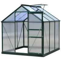 Outsunny Sera de Gradina din Policarbonat si Aluminiu cu Usa Glisanta(m-15)