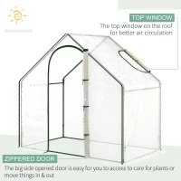 Outsunny sera de gradina, PVC transparent 180x105x165 cm(m-4)