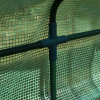 Outsunny Sera cu Tuburi din Otel si Invelis in Polietilen cu 3 Porti Verde 400 x 100 x80cm(m-9)