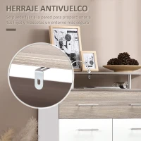 HOMCOM Aparador con Cajón 2 Puertas y Estante Superior para Dormitorio Entrada Pasillo 85x38,5x111,5 cm Blanco(m-6)