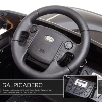 HOMCOM Coche Eléctrico para Niños de +3 Años Landrover con Licencia Control Remoto Batería 12V y 2 Motores Velocidad de 3-5 km/h 102,5x69x55,4 cm Negro(m-6)