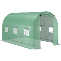 Outsunny Seră de Grădină cu Ferestre, Ușă și Acoperiș Rotunjit, 3.5x2x2m, Verde(m-1)