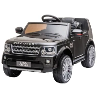 HOMCOM Coche Eléctrico para Niños de +3 Años Landrover con Licencia Control Remoto Batería 12V y 2 Motores Velocidad de 3-5 km/h 102,5x69x55,4 cm Negro(m-11)