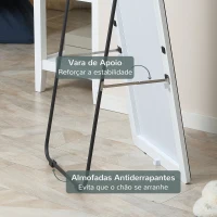 HOMCOM Espelho de Pé Espelho de Corpo Inteiro 45x37x158,5cm Espelho de Parede com Estrutura de Liga de Alumínio Estilo Moderno Prata(m-6)