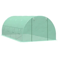 Outsunny Sera Tip Tunel pentru Plante, Verde, 6x3x2 m(m-14)