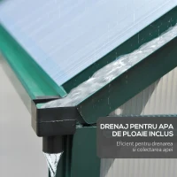 Outsunny Sera de Gradina din Policarbonat si Aluminiu cu Usa Glisanta(m-9)