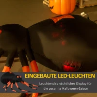 Outsunny 43 cm Opblaasbare Halloween Decoratie Grote spin met LED verlichting(m-4)