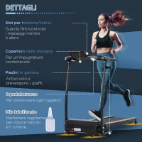 HOMCOM Tapis Roulant Elettrico Pieghevole 500W con 3 Programmi e Monitor LCD per Allenamento a Casa o in Ufficio(m-7)