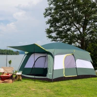 Outsunny Tienda de Campaña Familiar 5-6 Personas Carpa Grande Acampada Tipo Refugio con Bolsa de transporte 4,3x3x2 m Verde(m-2)