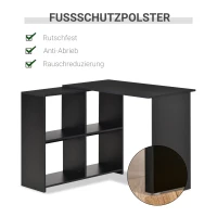 HOMCOM Eckschreibtisch Schreibtisch L-förmiger Schreibtisch Computertisch PC Laptop-Spieltisch Winkel Staufach Büro Schwarz 100 x 90 x 75 cm(m-6)