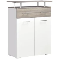 HOMCOM Aparador con Cajón 2 Puertas y Estante Superior para Dormitorio Entrada Pasillo 85x38,5x111,5 cm Blanco(m-1)
