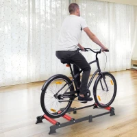 HOMCOM Rullo per Bicicletta Allenamento Fitness da Casa, Portatile Lunghezza Regolabile per Bici Ruote da 26"、28"、29"、700C, 54 × 14.5 × 93-145cm(m-10)