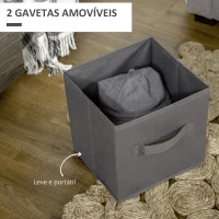 HOMCOM Estante com 2 Gavetas de Tecido Amovíveis e 5 Compartimentos de Armazenamento 60x28,5x105cm Cinza Escuro(m-6)