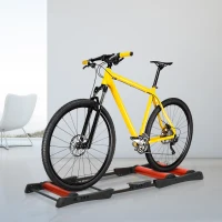HOMCOM Rullo da Allenamento Biciclette Trainer Pieghevole, Rullo Anteriore Regolabile per Bici con Ruote da 24"、26"、28"、29"、700C, Max. Carico 120kg, Rosso e Nero(m-2)