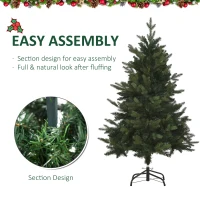 HOMCOM HOMCM 1.2M Artificial Christmas Tree PE PVC Branches Holiday Decoration with Foldable Metal Stand(m-5)