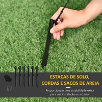 HOMCOM Pai Natal com Trenó e Renas Infláveis com Luzes LED Decoração de Natal para Exterior Ar Livre com Inflador 240x57x112cm Multicor(m-7)
