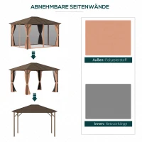 Outsunny tuinpaviljoen paviljoen 300 x 365 cm(m-5)