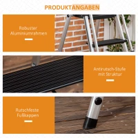 DURHAND Aluminiumleiter Arbeitsleiter klappbar rutschfest rostfrei mit Werkzeugablage Aluminium 45,5 x 82 x 145cm(m-6)