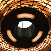 Outsunny Aquecedor Elétrico de Teto com 3 Faixas de Temperatura Luz LED Controle Remoto e Interruptor Tátil Ip45 45x45x10 cm Preto(m-8)