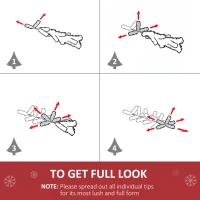 HOMCOM 6FT Artificial Christmas Tree Plain Spruce Faux Seasonal Decoration 1000 PVC Tips Metal Base Stand Easy Assembly(m-6)