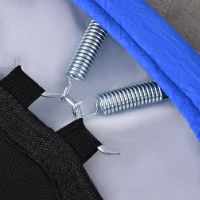 HOMCOM Trampolino Elastico per Allenamento con 30 Molle, in Acciaio, Plastica e PP, Ø91x22.5 cm, Nero e Blu(m-9)