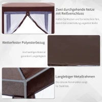 Outsunny paviljoen tuinpaviljoen met muskietennet 195 x 245 cm(m-5)