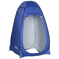 Outsunny Pop-up Camping Toilet-/Douchetent: Mobiel, Privacy, Waterdicht, Donkerblauw, 120x120x190cm(m-11)