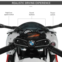 HOMCOM Motoreta Electrica pentru Copii BMW RR 12V, Negru si Rosu(m-7)