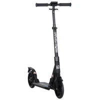HOMCOM Scooter Tretroller klappbar Leichtbau Aluminium Schwarz 95,5 x 37 x 83-102cm(m-11)