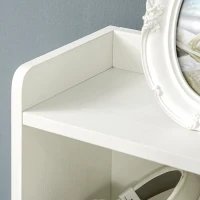 HOMCOM Mobile Dispensa in MDF con 2 Cassetti e Ripiani Aperti per Soggiorno, Ingresso e Cucina, 73x35x110 cm, Bianco(m-8)