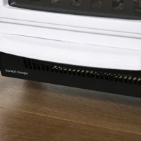 HOMCOM Lareira Elétrica Portátil 1000/2000W com Simulação de Chama Termostato Ajustável e Proteção de Superaquecimento para Salas de até 25m² 36,5x24x41,5cm Branco(m-8)
