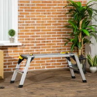 DURHAND Arbeitsplattform Arbeitsbühne, klappbar, rutschfest, mit Sicherheitsriegel, Aluminium, 127,5 x 45 x 49cm(m-2)