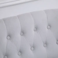 HOMCOM tweezitsbank stoffen bank gestoffeerd zitmeubel loveseat vintage hout grijs(m-8)