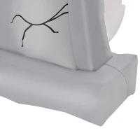 HOMCOM Fantasmas Infláveis de Halloween com Luzes LED Decoração Inflável de Halloween para Interiores Exteriores Festas 110x38x154cm Branco e Cinza(m-9)