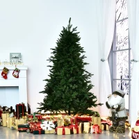 HOMCOM 6ft/180cm Christmas Tree 1492 PVC Tips Artificial Seasonal Festival Decoration Metal Flodable Base Green(m-12)