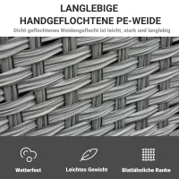 Outsunny 6-delige poly-rotan tuinset eetgroep tuinset tuinmeubelen incl. eettafel(m-6)